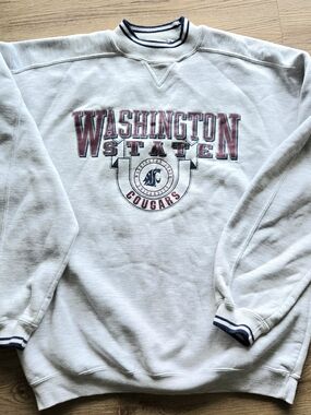 Washington State Cougars Vintage-Style Gray Crewneck Sweatshirt XL